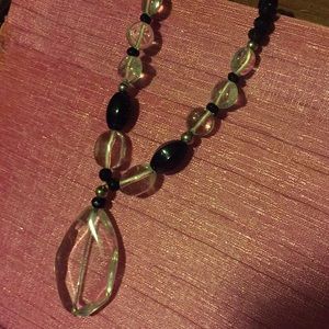 Black Agate and Quartz Necklace